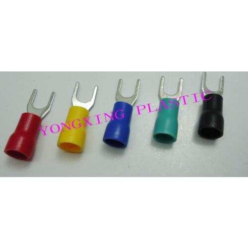 250pcs/lot SV2-3 insulated terminal block 16-14AWG 1.5-2.5mm2 cable red yellow blue green black five color mixed