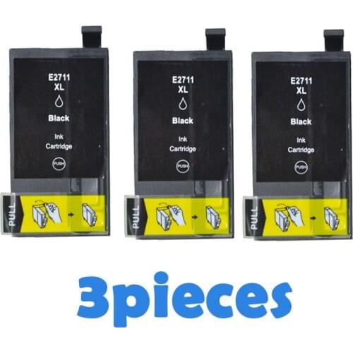 3pc Black T2711 For Epson ink cartridges T2711 T2712 T2713 T2714 WorkForce WF-7110 WF-7610 WF-7620 WF-3620 WF-3640 printer 27XL