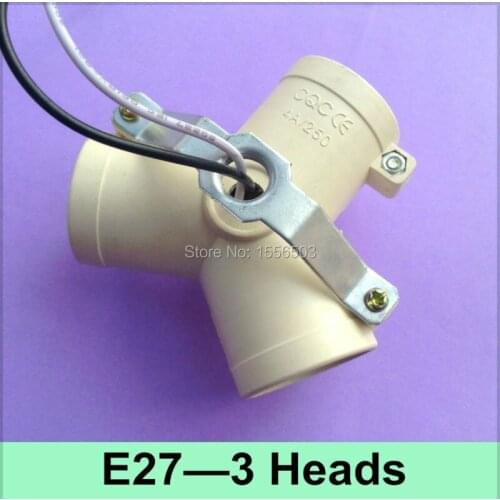 30 Pcs/lot E27 3 Heads Lamp Bases Adapter E27 3 Ports Splitter LED Wall Lamp Ceiling Buld Base Holder 3 E27 Fitting Socket