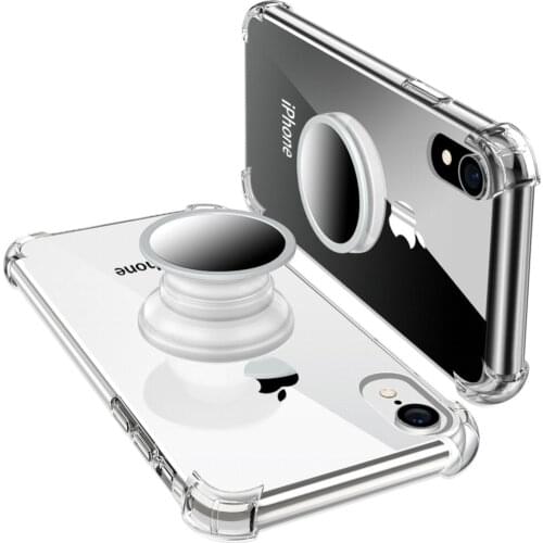 300PCS Luxury Shockproof Bumper Transparent Silicone Phone Case For iPhone X XS XR XS XSMax Clear protection Back Cover