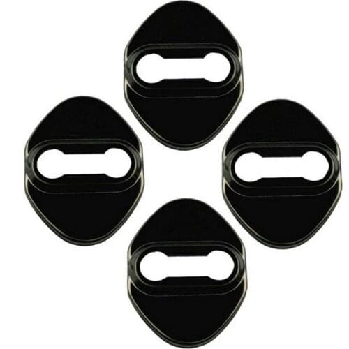 4Pcs Black Stainless Steel Car Anti Rust DoorLock Door Lock Protective Cover For Mazda 2 3 5 6