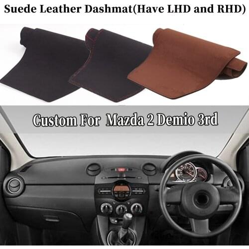 Accessories Car-styling Suede Leather Dashmat Dashboard Cover Dash Mat Carpet Custom For Mazda 2 Demio 3rd 2008-2010 2011 2014