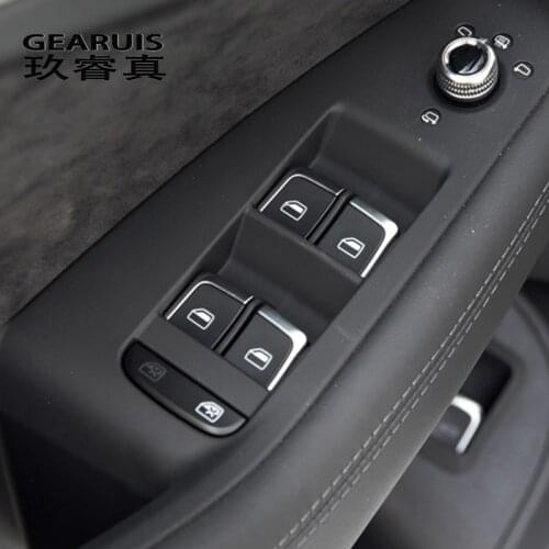 Car Styling For Audi A3 8V S3 Q3 A4 B8 A6 C7 Q5 Interior Door Window Glass Switch Buttons Frame Covers Stickers Trim Accessories