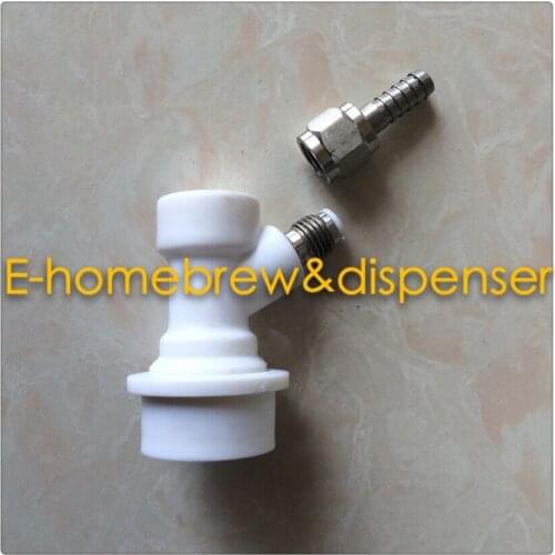 Free Shipping One piece disconnect gas in ball lock coupler with 1/4"MFL thread - flare,1/4''barb