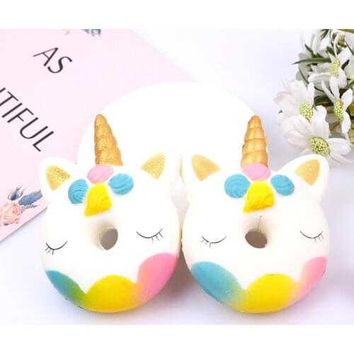 Big Jumbo Unicorn doughnuts Squishy Squeeze Squishi Squshy Toy Slow Rising for Adults Relieves Stress Anxiety Decoration