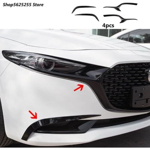 Middle Grid Decorative Strip for Mazda 3 Axela 2020 2021 Accessories 2019 Fog Lamp Decoration Cover External Modification