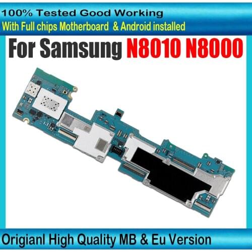 Original For Samsung Galaxy Note 10.1 N8000 N8010 Motherboard for samsung N8000 N8010 Logic Board with chips Plate good working