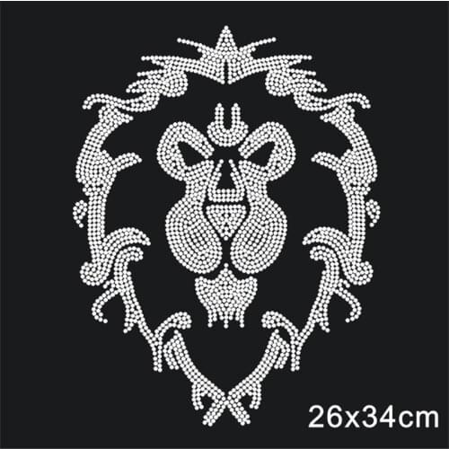 Hotfix Rhinestone Transfer Motifs Lion Iron-On Transfers T-Shirt Rhinestone Decorations 10Pieces/lot Transfert Thermocollants