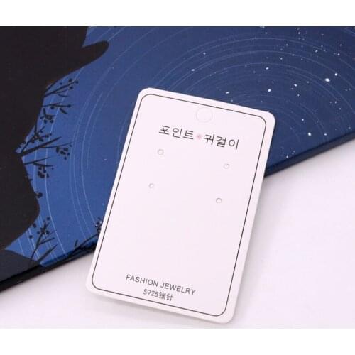 Hotsale 100pcs/lot 5.5x8.5cm Earrings Display Cards Silver 925 Fashion Jewelry Price Tags DIY Handmade Earring Stud Packing Card
