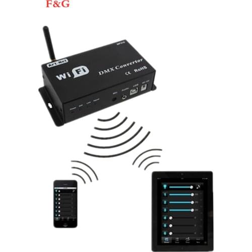 Led 12v wifi led controller dmx 512 controller converteren wifi signaal in dmx signaal door IOS of Android systeem controle led