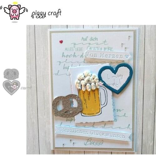 Piggy Craft metal cutting dies cut die mold Heart ring letter decoration Scrapbook paper craft knife mould blade punch stencils