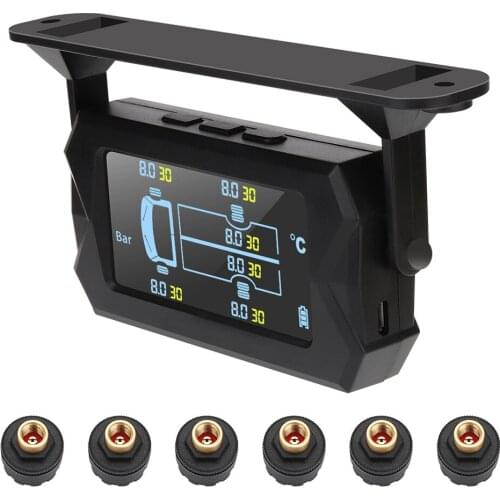 1 Set Tire Pressure Monitor Real-time Detecting Device for 6-wheel Vehicles