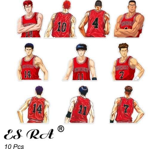 Suitcase Stickers Anime Basketball 10 Pcs/Set Slam Dunk Laptop Decals Pegatinas for Car Bicycle Pitcher Motor Helmet Decorate