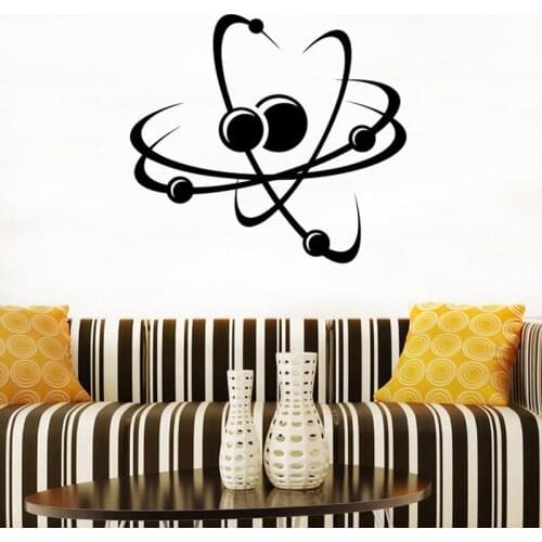 Atom Wall Decals Molecule Vinyl science Wall Stickers Chemistry school Classroom Decor Design Home Art Decor Wallpaper X875