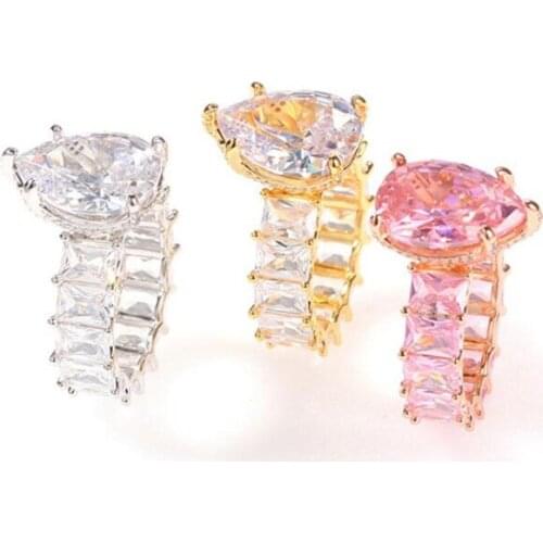 New Arrival Luxury Jewelry Handmade 925 Sterling Silver Pear Cut White Topaz CZ Diamond Gemstones Women