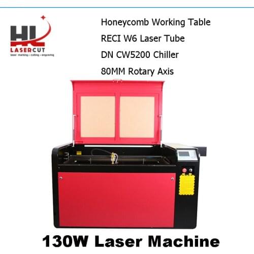 NoTax Ship From EU/US Reci W6 Rate 130W Peak 160W Co2 Laser Cutter Machine Laser Engraver 1000mm*600mm Work Size Cutting Machine