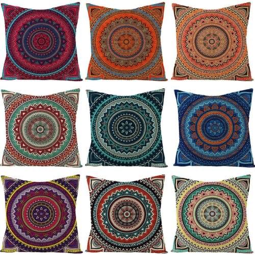 Throw Pillow Case 45*45 Bohemian Mandala Design Pillow Cover Pillowcases Decorative Pillows Pillow Cases Body Pillow Home Decor