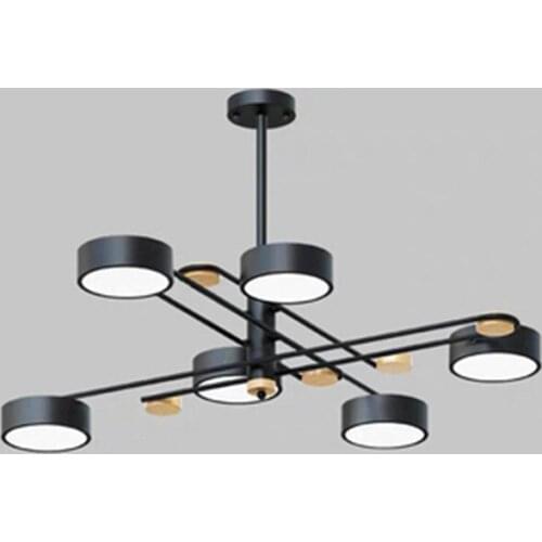 220V LED Chandeliers With Acrylic Lampshade For Bedroom Wooden Round Ceiling wooden Rooms Lighting Fixtures