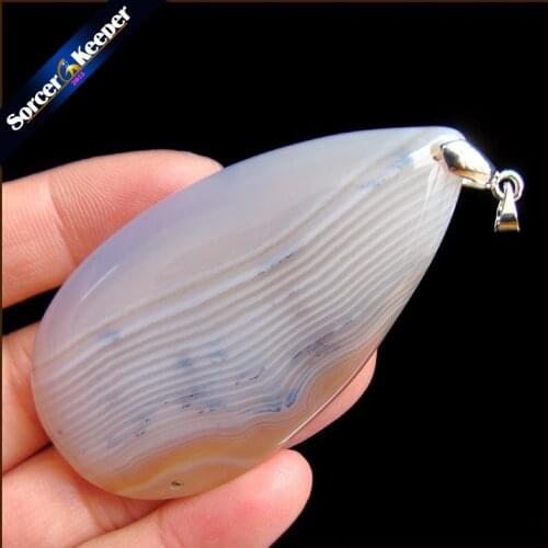 Real Natural Dendritic Moss Agates Polished Water Drop Crystal Slice Brazil Healing Reiki Stone Mineral Pendant Necklace RS975