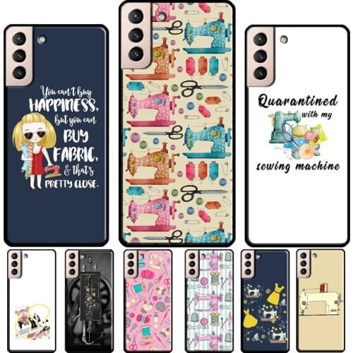Sewing Machine Pattern Silicone Case For Samsung Galaxy S21 S20 FE S8 S9 S10 Plus Note 10 9 Note 20 Ultra Coque