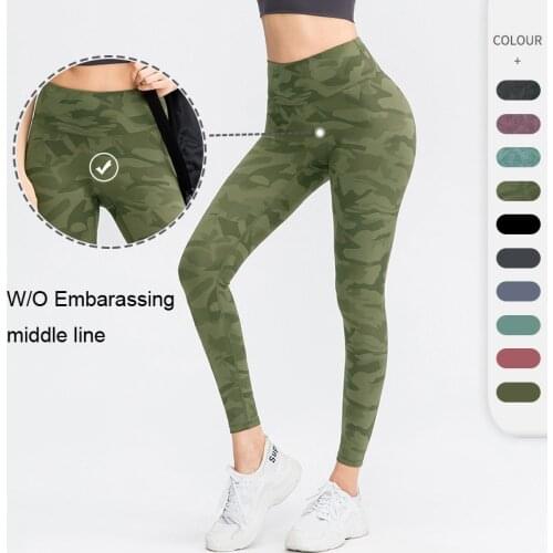 Sports Leggings Camouflage Printing High Waist No Embarassing Line Golf Tennis Running Dancing Yoga Pants for Women Jeggings
