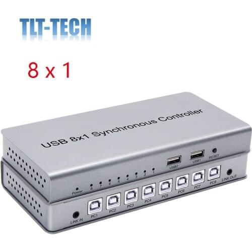 TLT-TECH 8 Ports USB Synchronizer DNF Keyboard Mouse USB Shared Display Synchronization Controller KVM Switcher for Win7/8/10 Ma