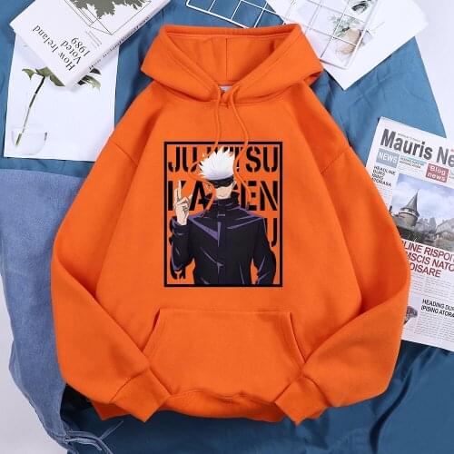 Satoru Funny Japan Comic Picture Prints Female Hoodie 2021 Trendy Hooded Hip Hop Fleece Hoody Harajuku Casual Woman Streetwear