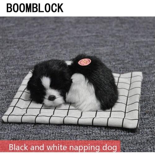 Car Ornaments Plush Simulation Sleeping Dog For Abarth Fiat 500 BMW E60 E36 E34 Mercedes Benz W204 Volvo XC90 V70 Accessories