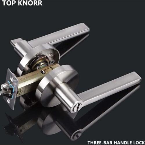 Room door handle lock high-grade zinc alloy handle lock three rod ball door lock bedroom furniture hardware accessories