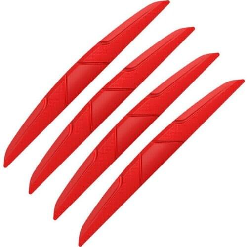 4pcs Car Door Protection Strip 14.8cm X1.6cm Red Car Door Edge Guard Bumper Rear Mirror Lip Anti-Scratch Protector Strip