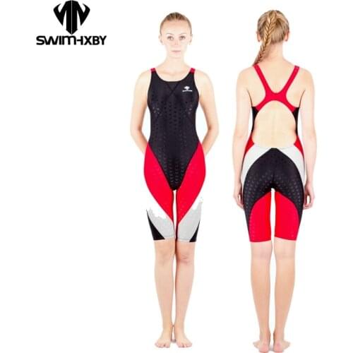 HXBY swimwear swimming women competitive swimsuit girls swimsuits sharkskin racing competition swim suits knee female