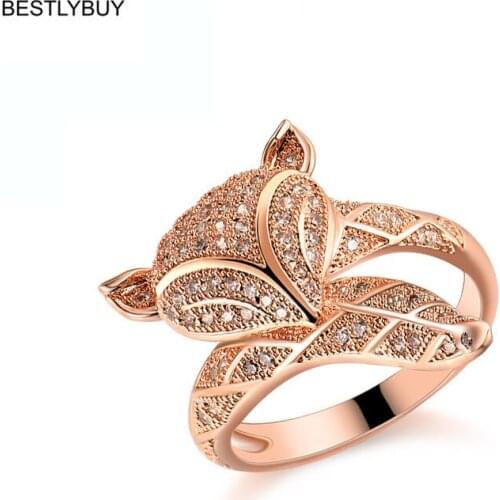 BESTLYBUY 2018 New Trend Original 925 Sterling Silver Fox Rings For Women Fashion Jewelry Adjustable Size Free Shipping