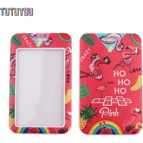1pc PC2519 Pink Bird Creative Lanyard Card Holder Student Hanging Neck Phone Lanyard Badge Subway Access Card Holder