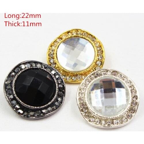 165182,1pcs 22mm 3color select Rhinestone inlaid metal buttons flower Clothing accessories Jewelry Accessories diy