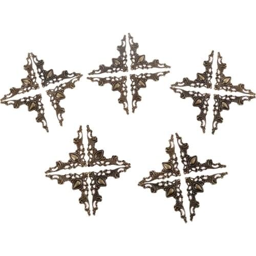 20pcs Corners For Books Scrapbooking Photo Albums Menus Corner Protectors Zinc Alloy Crafts DIY Ornament 40*40*57*1mm
