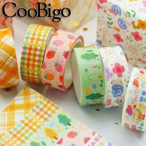 6Rolls/Set Washi Tape Kawaii Masking Tape Cute Decorative Adhesive Tape for Scrapbooking DIY Diary Stationery Photo