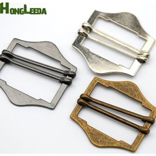 60pcs/lot 35mm metal alloy buckle double slide adjustable pin buckle nickle/black/bronze free shipping BK-076