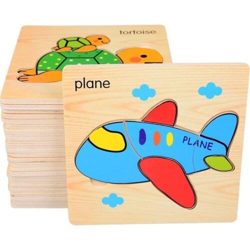 8pcs/set Baby 3D Puzzle Jigsaw Wooden Toys Cartoon Animals Puzzles Child Educational Toy for Children Montessori Toys Puzzle