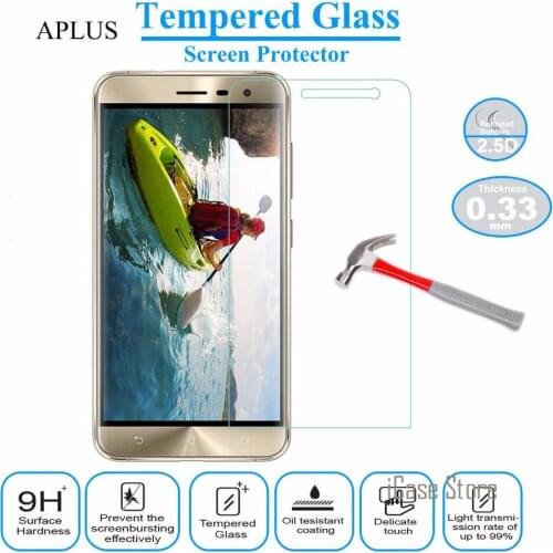 9H Hardness Tempered Glass For Asus Zenfone 3 ZE552KL (5.5") Screen Protector Explosion-Proof Film + Clean Kits