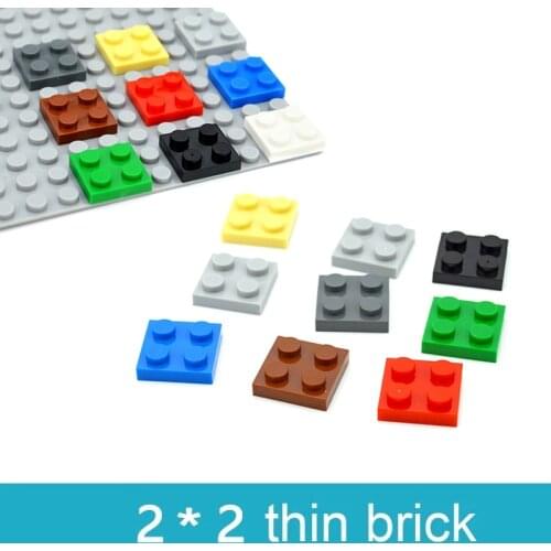 Thin Figures Bricks 2x2 Dots Multiple color DIY Educational Creative Size DIY Bulk Set Building Blocks Compatible Classic Parts