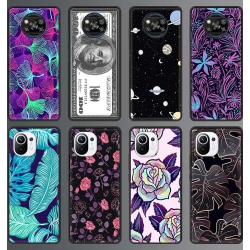 Phone Case For Xiaomi Poco X3 NFC F3 11 Mi 10T Pro 9T Note 10 Lite 5G Soft Silicone Coque Back Cover Aesthetic black line art