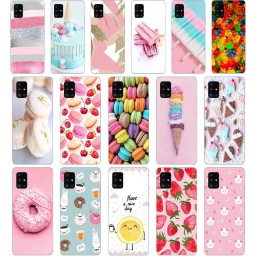 94AA Colorful Ice Cream Macarons Soft Silicone Tpu Cover phone Case for Samsung Galaxy A31 A41 A51 A71 A40 2019 Case