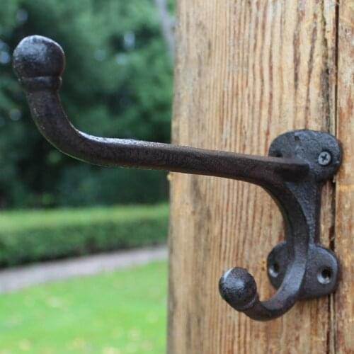 European Style Retro Creative Coat Hook Cast Iron Black Coat Hook Fitting Room Bathroom Wall Hanging Home Decoration