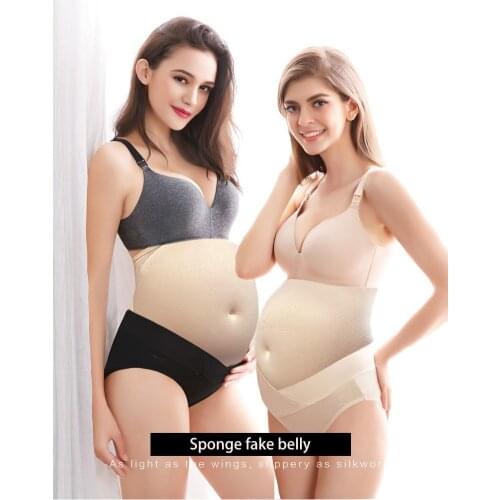 Artificial Spong Fake Pregnancy Belly Realistic Spong Soft Belly with Velcro for Crossdresser Shemale Belly Cosplay
