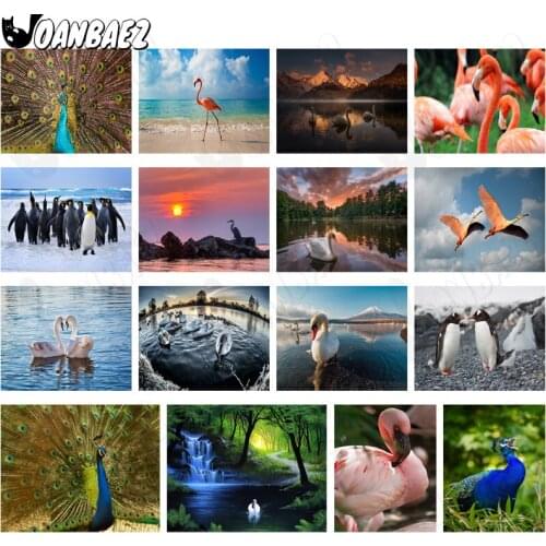 Peacock Open Screen Diamond Painting 5D Diy Wall Art Penguin Swan Square Diamond Inlaid Nordic Home Room Decoration