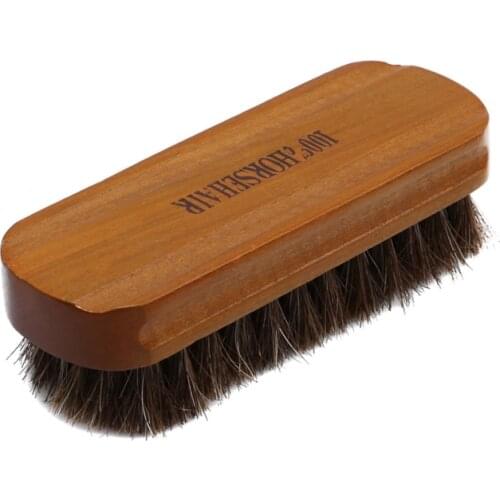Shoe Polish Brush Horse Hair Brush Natural Leather Horse Hair Soft Polishing Tool Cleaning Brush Suede Nub Leather Boots Care