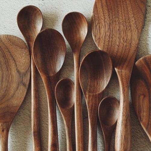 Small Teaspoons Wooden Utensils for Cooking Small Condiments Spoon Mini Wooden Honey Spoon for Daily Use Coffee Mixing Spoons