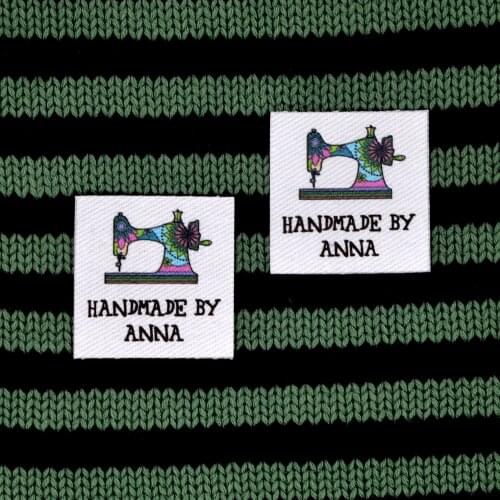 70piece Custom Iron Labels, Logo or Text, Custom Design, iron on, Organic Cotton Fabric Name Label，Sewing machine (YT194)