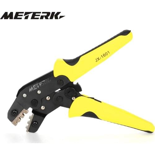 Meterk Professional Wire Crimper Engineering Ratchet Terminal Crimping Pliers JX-1601-10 Bootlace Ferrule Crimpers Tool Cord