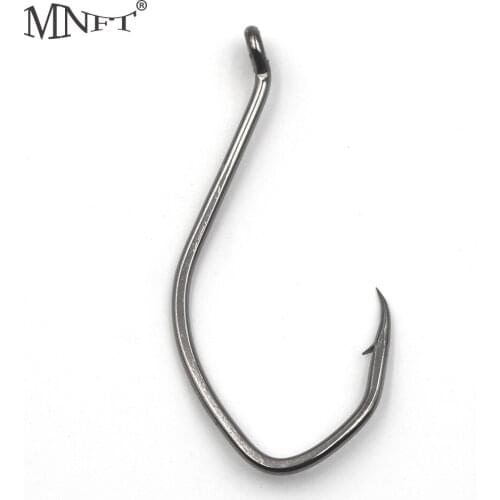 MNFT Free Shipping 50 pieces High Carbon Steel Sharp Barbed Non-stick Coating Carp Fishing Hooks Size 5.5*2.8cm/2.16*1.1 inches